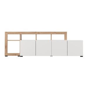 Тв шкаф Argyll Tv 192 4K4V Op бял с цвят Artisan Oak 192X40X61СМ