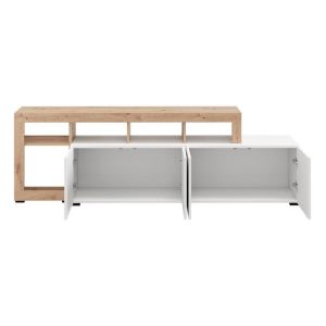 Тв шкаф Argyll Tv 192 4K4V Op бял с цвят Artisan Oak 192X40X61СМ