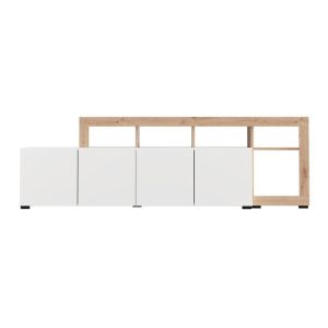 Тв шкаф Argyll Tv 192 4K4V Op бял с цвят Artisan Oak 192X40X61СМ