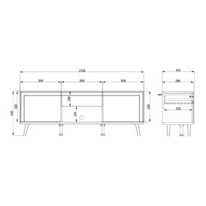 Тв шкаф Campli Tv 154 2K1F бял-артисан дъб 154X40X55СМ