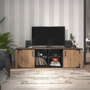Тв шкаф Lazio 200 Artisan дъб - черен 197X40X58СМ