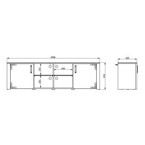 Тв шкаф Lazio 200 Artisan дъб - черен 197X40X58СМ