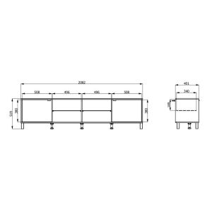 Тв шкаф Lineal Tv 205 Artisan-chashmere Color 208X40X52СМ