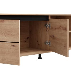 Тв шкаф Marron Tv 138 3K2V Artisan-черен 138X40X52СМ