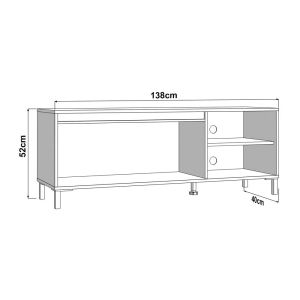 Тв шкаф Marron Tv 138 3K2V кашмир-черен мат 138X40X52СМ