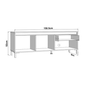 Тв шкаф Marron Tv 150 3K1F2V кашмир-черен мат 151X40X52СМ