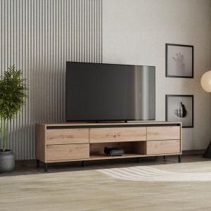 Тв шкаф Marron Tv 183 3K1F2V Artisan-матово черно 183X40X52СМ