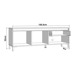 Тв шкаф Marron Tv 183 3K1F2V Artisan-матово черно 183X40X52СМ