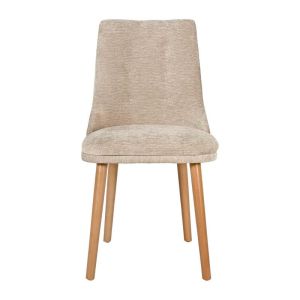 Dining chair Sandra New Lux, beige fabric with gold legs 45X50X85CM
