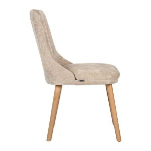 Dining chair Sandra New Lux, beige fabric with gold legs 45X50X85CM