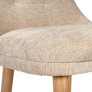 Dining chair Sandra New Lux, beige fabric with gold legs 45X50X85CM