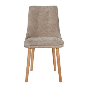 Sandra New Lux dining chair, brown fabric with golden sand legs, 45X50X85CM