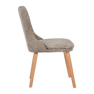 Sandra New Lux dining chair, brown fabric with golden sand legs, 45X50X85CM