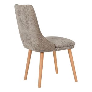 Sandra New Lux dining chair, brown fabric with golden sand legs, 45X50X85CM
