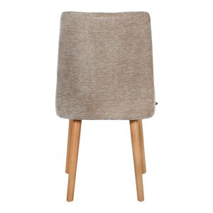 Sandra New Lux dining chair, brown fabric with golden sand legs, 45X50X85CM