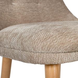 Sandra New Lux dining chair, brown fabric with golden sand legs, 45X50X85CM