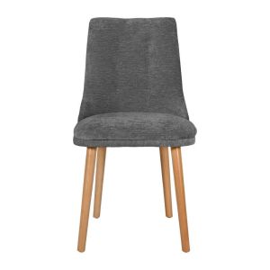 Sandra New Lux dining chair, gray fabric with golden sand legs, 45X50X85CM
