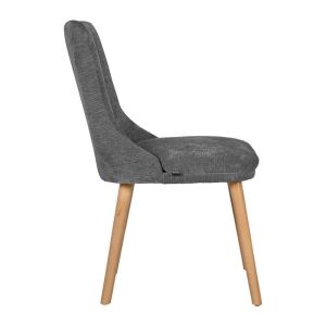 Sandra New Lux dining chair, gray fabric with golden sand legs, 45X50X85CM