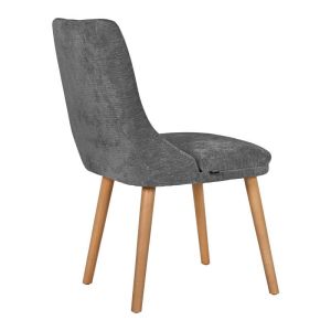 Sandra New Lux dining chair, gray fabric with golden sand legs, 45X50X85CM