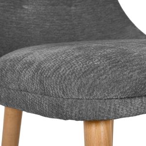 Sandra New Lux dining chair, gray fabric with golden sand legs, 45X50X85CM