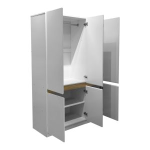 Трикрилен гардероб Merzia Sonoma-white 120X46.5X183CM