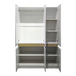 Трикрилен гардероб Merzia Sonoma-white 120X46.5X183CM