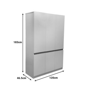 Трикрилен гардероб Merzia Sonoma-white 120X46.5X183CM