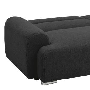 Триместен разтегателен диван Harmonious антрацит, плюшен плат, 223.5X92X81СМ