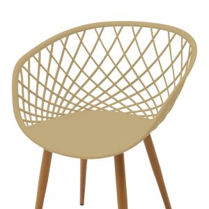 Фотьойл Ezra Cappuccino Pp-естествен цвят метални крака 62.5X56X82СМ