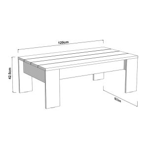 Холна маса Montese 120 Artisan Oak 120X67X43СМ