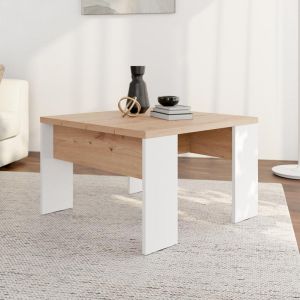 Холна маса Montese 67 бял-артисан дъб 67X67X43СМ