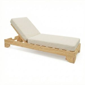 Fendy chaise longue with Vertian cushion made of fir in natural color 71.5X200X24CM