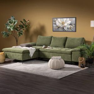 Ъглов разтегателен диван Andi ляв ъгъл зелен цвят 268X185X79СМ