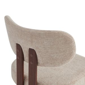 Glamor chair, beige-walnut fabric, metal legs, 53x51x81cm