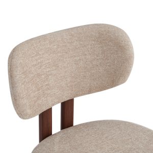 Glamor chair, beige-walnut fabric, metal legs, 53x51x81cm