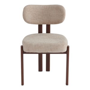 Glamor chair, beige-walnut fabric, metal legs, 53x51x81cm