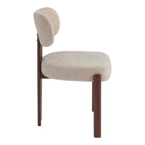 Glamor chair, beige-walnut fabric, metal legs, 53x51x81cm