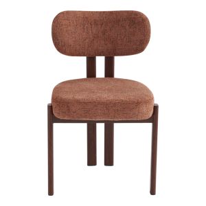 Glamor стол, кафяво-орехов плат, метални крака, 53x51x81см