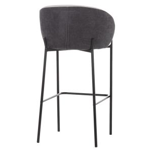 Бар стол Detton HM18430.01 сив текстил-черна метална рамка 44X51X98HСМ.