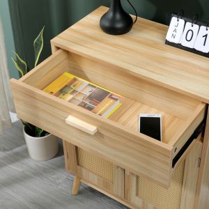 Бюфет от скандинавски бор и ратан в естествен цвят 60x30x80см