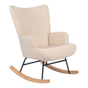 Jianna swivel armchair with cream fabric and natural legs 79x64x89cm