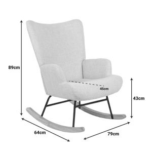 Jianna swivel armchair with cream fabric and natural legs 79x64x89cm