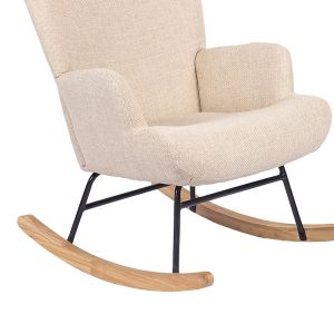 Jianna swivel armchair with cream fabric and natural legs 79x64x89cm