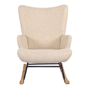 Jianna swivel armchair with cream fabric and natural legs 79x64x89cm