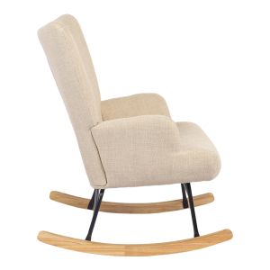 Jianna swivel armchair with cream fabric and natural legs 79x64x89cm