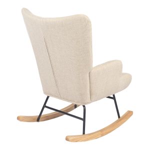 Jianna swivel armchair with cream fabric and natural legs 79x64x89cm