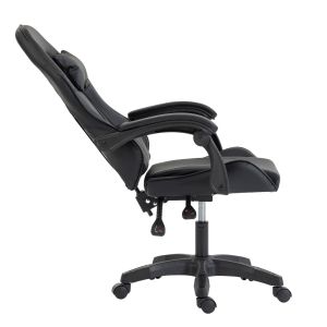 Геймърски стол Stratus HM1231.01 черно Pvc-с възглавнички за лумбална опора и опора за главата 62X62X119HСМ.