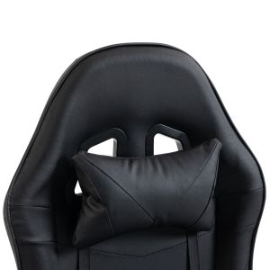 Геймърски стол Stratus HM1231.01 черно Pvc-с възглавнички за лумбална опора и опора за главата 62X62X119HСМ.