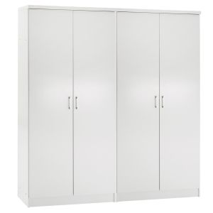 Два двукрилни гардероба Jenna HM11350.05 меламин в бяло 160X43X181HСМ.