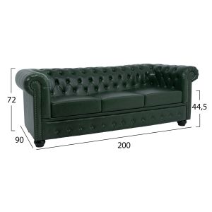 Комплект за дневна 3ч. Mobar HM10912.08 еко Кожаpu) тип честърфийлд-кипарисово зелено
